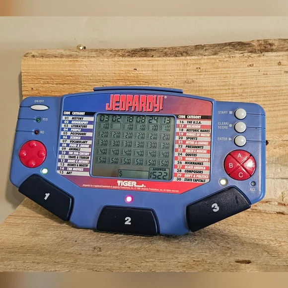 1995 Tiger Electronics Jeopardy Handheld Game W/ 1 Card, No Book USED - Picture 3 of 5